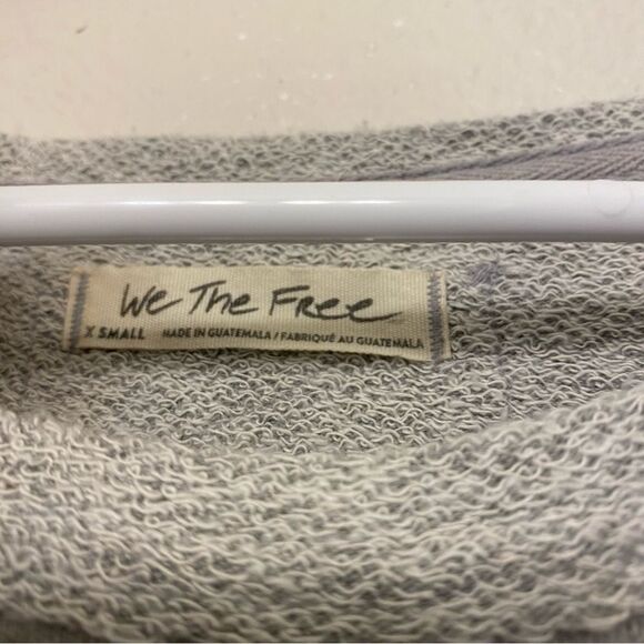 Free People Fresh to Def Pullover front tie crop oversized tank Heather Gray XS - Picture 6 of 8